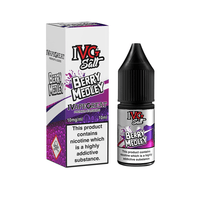 IVG Salt Berry Medley vape juice box and bottle, 10ml, UK.