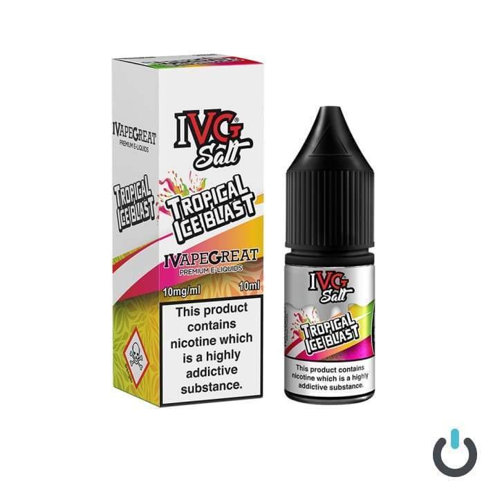 IVG Salt Tropical Ice Blast 10ml e-liquid bottle and packaging.