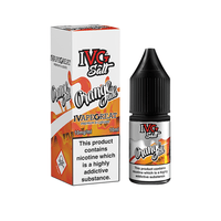 IVG Salt Orangeade 10ml e-liquid bottle and box with nicotine warning label.