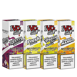 IVG Salt e-liquid 3 flavours Riberry Lemonade, Fresh Lemonade, Honeydew Lemonade, Fresh Mango.