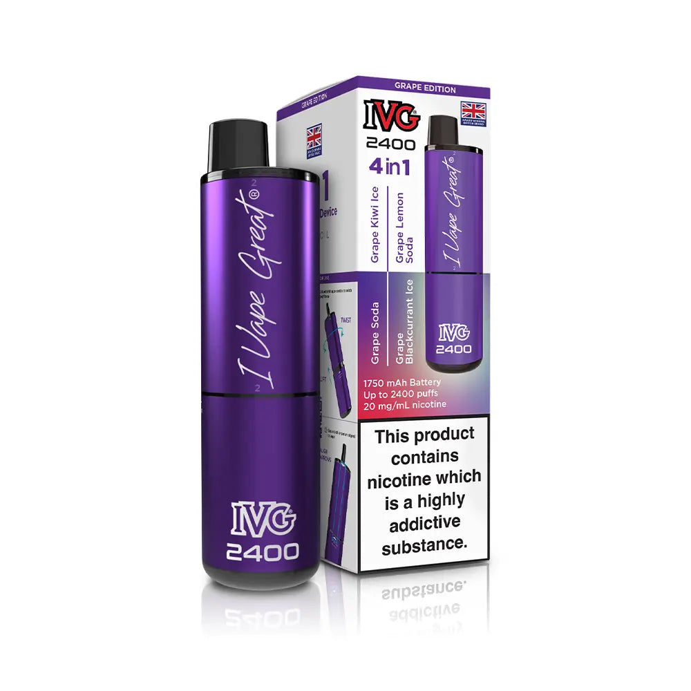 IVG 2400 4 in 1 Rechargeable Vape Kit | From 3.99 IVG 2400 4 in 1 Rechargeable Vape Kit | From 3.99