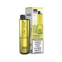 IVG 2400 disposable vape pod kit in yellow packaging with "I Vape Great" branding.