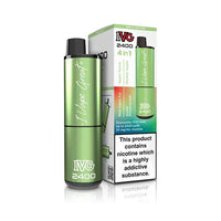 IVG 2400 disposable vape, Apple Edition, with box and device in green packaging.