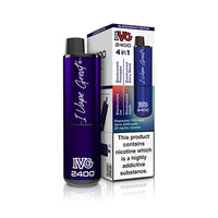 IVG 2400 disposable vape, Blackcurrant Edition, with packaging, featuring 4-in-1 flavour options.