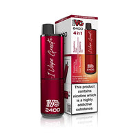 IVG 2400 4-in-1 Red Raspberry Edition disposable vape with packaging.