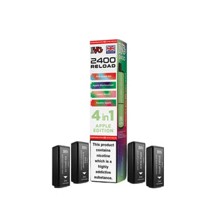 IVG 2400 Reload Pods for IVG 2400 Prefilled Kit - 4 Flavours - Apple Edition - Red Apple Ice - Apple Blackcurrant - Apple Peach - Double Apple 