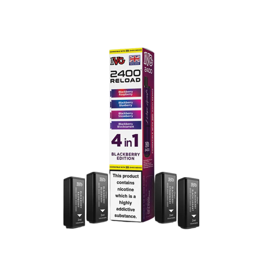 IVG 2400 Blackberry Edition Reload Pods - 4 in 1 Prefilled UK