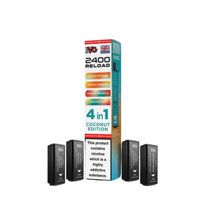 IVG 2400 Reload Pods for IVG 2400 Prefilled Kit - 4 Flavours - Coconut Edition - Coconut Pineapple - Coconut Tangerine - Coconut Strawberry - Coconut Melon 