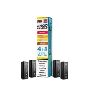 IVG 2400 Reload Pods for IVG 2400 Prefilled Kit - 4 Flavours - Fizzy Edition - Fizzy Cherry - Fizzy Orange - Fizzy Lemon - Fizzy Cola 