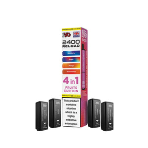 IVG 2400 Reload Pods for IVG 2400 Prefilled Kit - 4 Flavours - Fruits Edition - Blueberry - Grape - Mango - Watermelon 