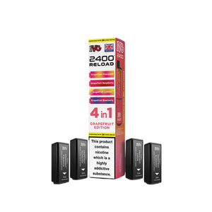 IVG 2400 Reload Pods for IVG 2400 Prefilled Kit - 4 Flavours - Grapefruit Edition - Grapefruit Pineapple - Grapefruit Raspberry - Grapefruit Lemon - Grapefruit Blueberry 