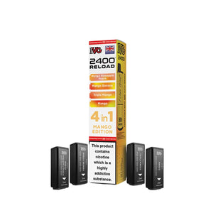 IVG 2400 Reload Pods for IVG 2400 Prefilled Kit - 4 Flavours - Mango Edition - Mango Pineapple Peach - Mango Banana - Triple Mango - Mango