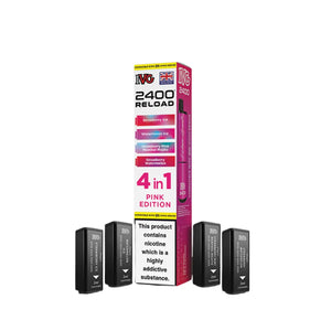 IVG 2400 Reload Pods for IVG 2400 Prefilled Kit - 4 Flavours - Pink Edition - Strawberry Ice - Watermelon Ice - Strawberry Mint Menthol Mojito - Strawberry Watermelon 