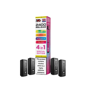 IVG 2400 Reload Pods for IVG 2400 Prefilled Kit - 4 Flavours - Special Edition - Lemon and lime - Pineapple Ice - Blue Raspberry Ice - Fizzy Cherry 