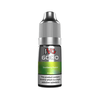 IVG 6000 Sourberry Fusion 10ml nic salt bottle, labelled with nicotine warning.