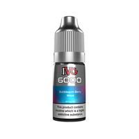 IVG 6000 Bubblegum Berry Wave 10ml nic salt bottle, 20mg/ml, with health warning label.