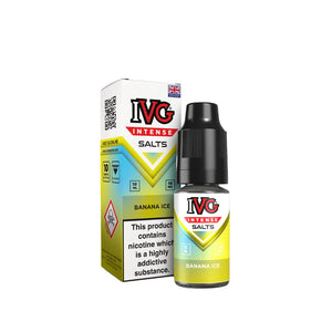 IVG Intense Nic Salt Banana Ice Flavour perfect for Pod Vape Kits and Starter Vape Kits