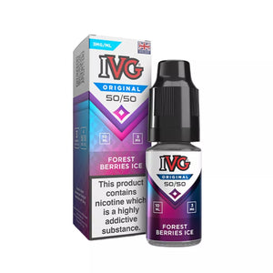 IVG Original Forest Berries Ice 50/50 e-liquid 10ml bottle with 3mg nicotine strength made in UK for pod kits and MTL vaping devices