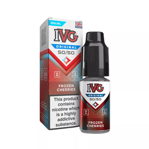 IVG Original Frozen Cherries 50/50 e-liquid 10ml bottle with a 3mg nicotine strength made in UK for MTL vaping