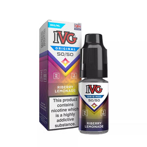 IVG Original Riberry Lemonade 50/50 e-liquid 10ml bottle with 3mg nicotine strength made in UK for pod kits and MTL vaping devices