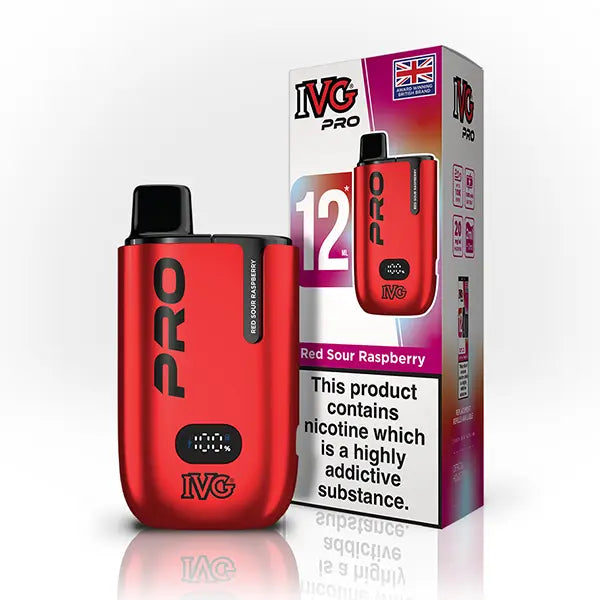 IVG Pro Vape 10k Puff Pod Vape Kit Red Sour Raspberry Flavour - 10k Vape