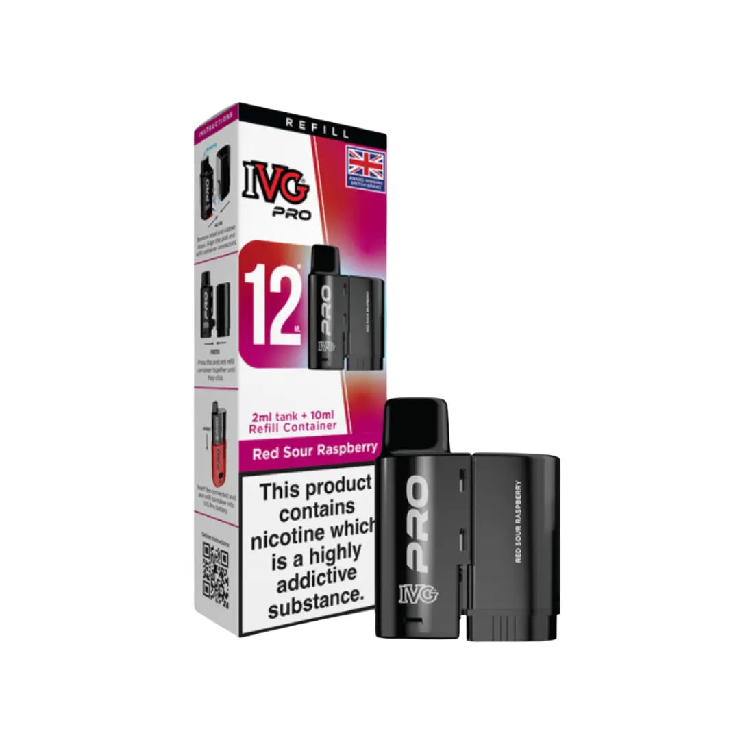 ivg vape how to refill IVG Pro 12 Red Sour Raspberry Refill Pod