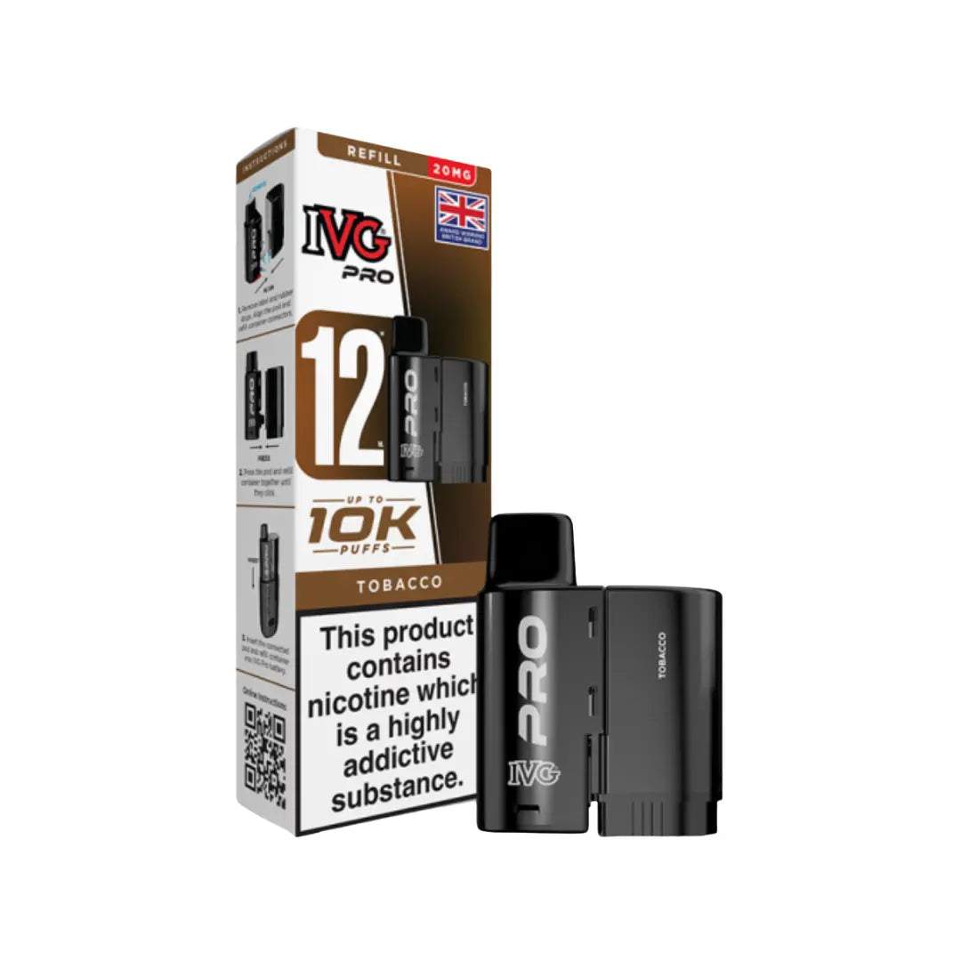 how many puffs is ivg pro IVG Pro 12 Tobacco Refill Pod