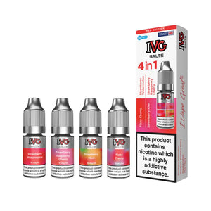 IVG Salts 4 in 1 Red Edition 4 x 10ml Nic Salt E-liquids perfect for Refillable Vape Kits