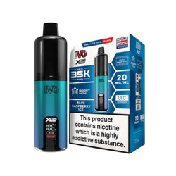 Two IVG XL 35K Vape Kits with colourful packaging on a white background