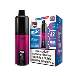 Two IVG XL 35K Vape Kits with colourful packaging on a white background