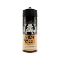 Jack Rabbit Banoffee Pie 100ml e-liquid bottle with a black cap and elegant label design.