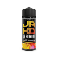 JAKD Up Flavour 100ml shortfill e-liquid bottle with vibrant fruit design on label.