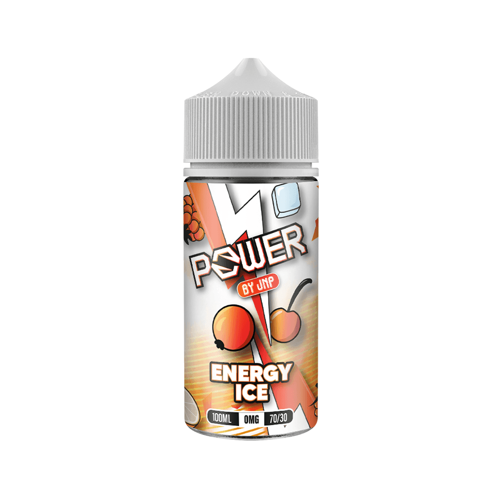 JNP Power Energy Ice vape juice bottle, 100ml, 0mg, 70/30 VG/PG ratio.