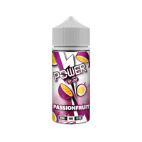 JNP Power Passionfruit vape juice bottle, 100ml, 0mg, 70/30 VG/PG.