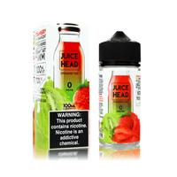 Juice Head Strawberry Kiwi vape juice bottle and box with nicotine warning.