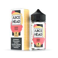 Juice Head Guava Peach vape juice bottle and box with nicotine warning.