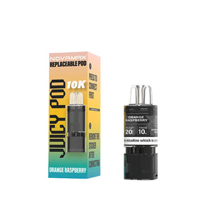 Juicy Pod Novamax 10K Replacement Prefilled Pod Orange Raspberry Flavour for The Juicy Pod Novamax Prefilled Pod Vape Kit 