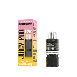 Juicy Pod Novamax 10K Replacement Prefilled Pod Pineapple Soda Lemonade for The Juicy Pod Novamax Prefilled Pod Vape Kit 