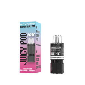 Juicy Pod Novamax 10K Replacement Prefilled Pod Strawberry Raspberry Cherry Ice Flavour for The Juicy Pod Novamax Prefilled Pod Vape Kit 