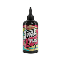 Just Juice Blue Razz Cherry 200ml shortfill bottle with vibrant label design.