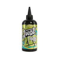 200ml vape juice bottle with a blue razz lemonade and kiwi flavour label.