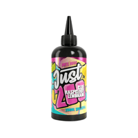 Vibrant bottle of Just Juice Blue Raspberry Lemonade vape liquid, 200ml.