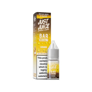 Just Juice Bar Banana 10ml Nic Salt E-liquid - Perfect for Refillable Vape Kits 