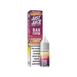 Just Juice Bar Blackcurrant Lemonade 10ml Nic Salt E-liquid - Perfect for Refillable Vape Kits 