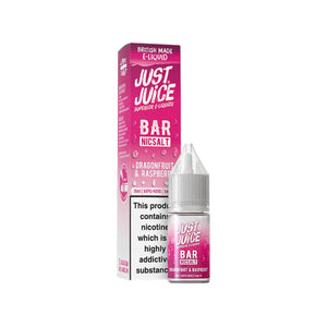 Just Juice Bar Dragonfruit & Raspberry 10ml Nic Salt E-liquid - Perfect for Refillable Vape Kits 
