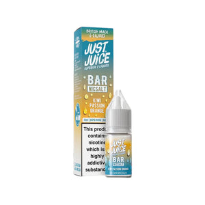 Just Juice Bar Kiwi Passion Orange 10ml Nic Salt E-liquid - Perfect for Refillable Vape Kits 