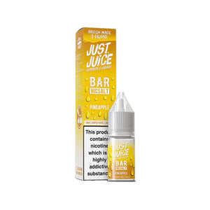 Just Juice Bar Pineapple 10ml Nic Salt E-liquid - Perfect for Refillable Vape Kits 