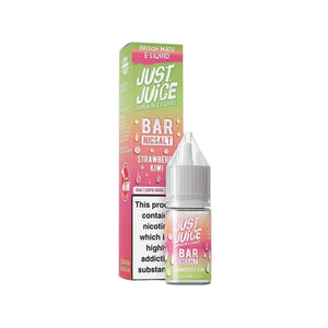 Just Juice Bar Strawberry Kiwi 10ml Nic Salt E-liquid - Perfect for Refillable Vape Kits 