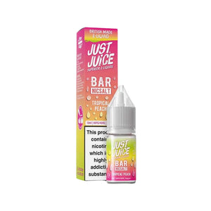 Just Juice Bar Tropical Peach 10ml Nic Salt E-liquid - Perfect for Refillable Vape Kits 