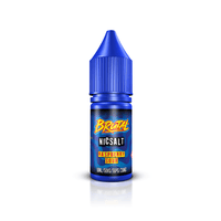 Blue bottle of Just Juice Brutal Nic Salt in Raspberry Sour flavour.